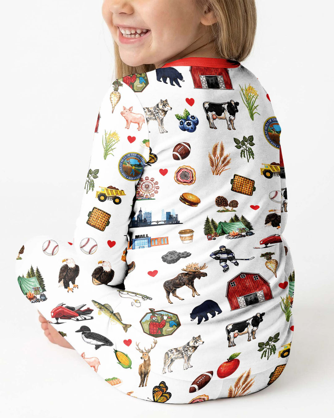 Minnesota Lover Family Matching Bamboo Two Piece Long Sleeve Pajama Set