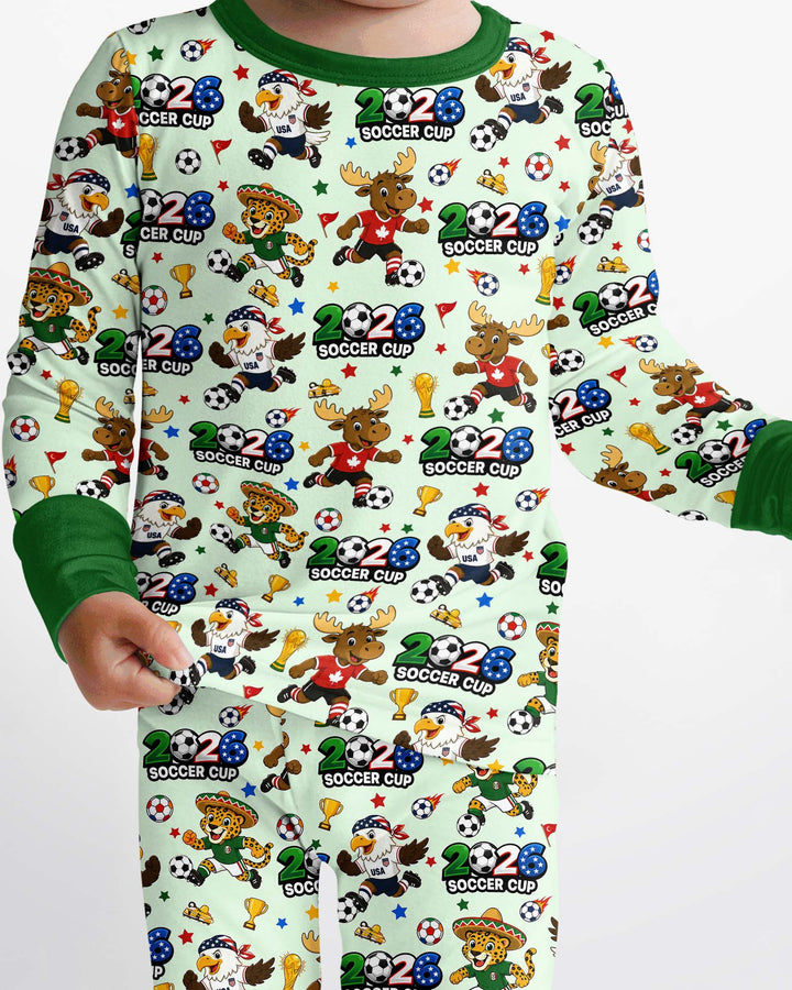 Zweiteiliges Langarm-Pyjama-Set mit Sommerfrüchten
