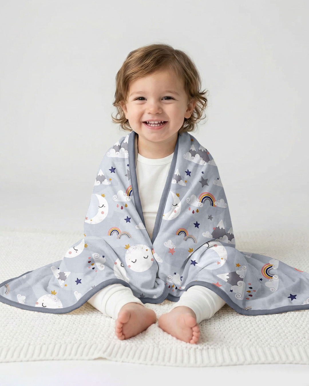 My Grandma Loves Me To The Moon And Back Bamboo Blanket