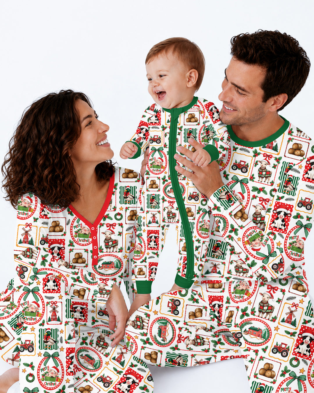 Christmas Farm Animals Bamboo Men's Pajama Set