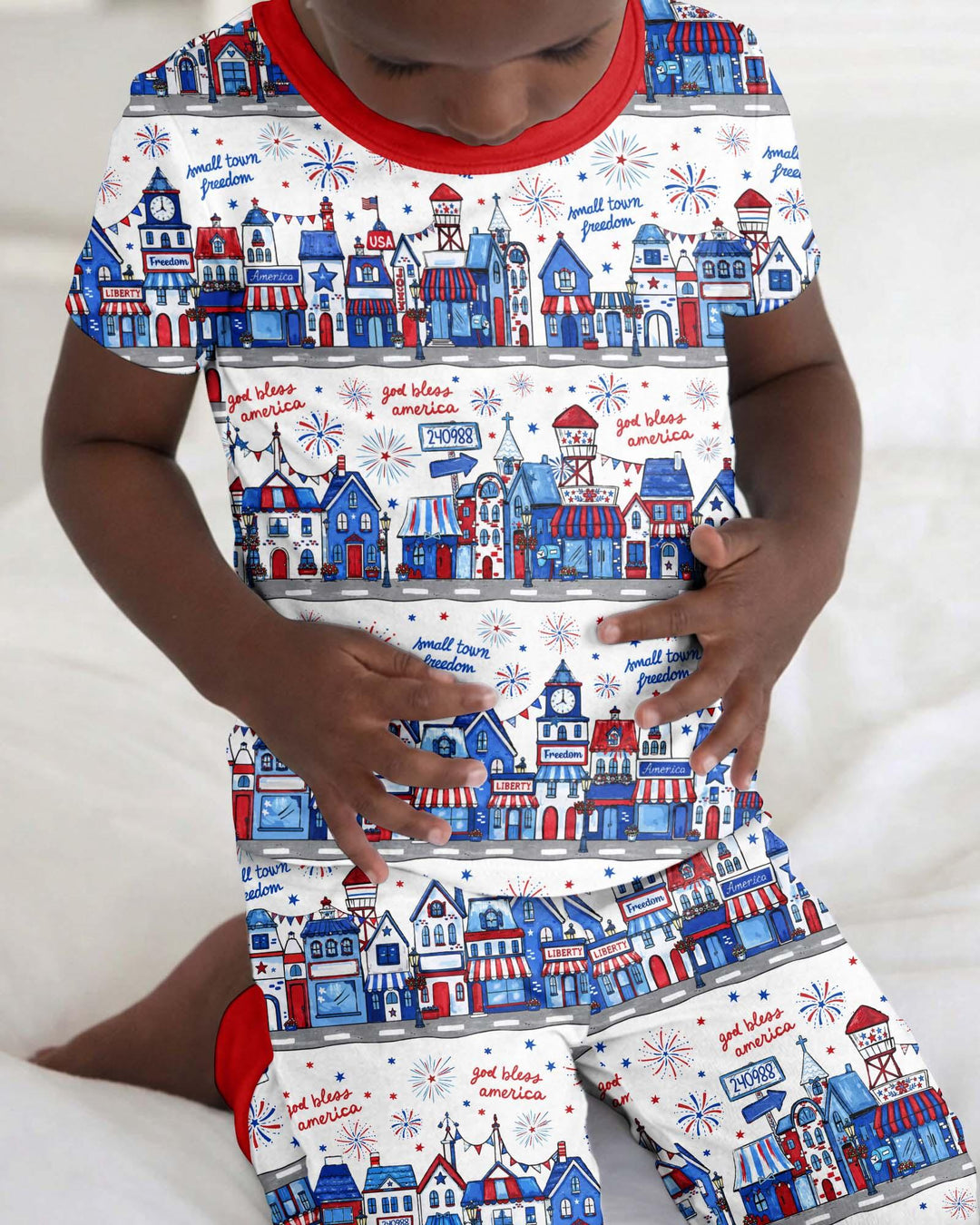 Zweiteiliges, kurzärmliges Pyjama-Set mit Marienkäfern
