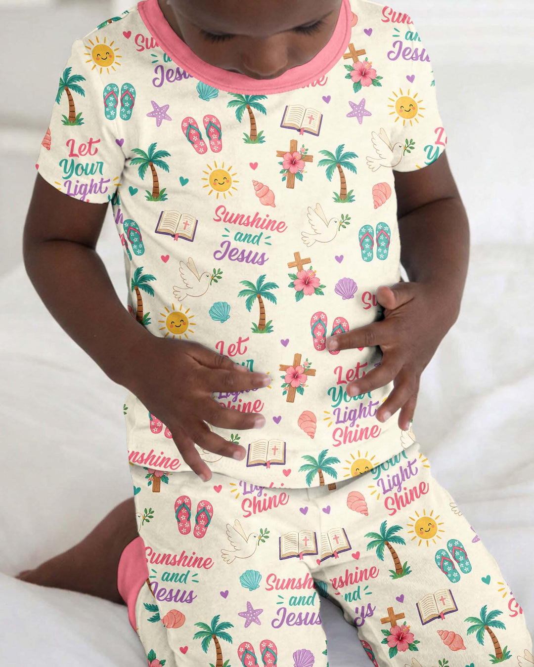 Zweiteiliges, kurzärmliges Pyjama-Set mit Marienkäfern