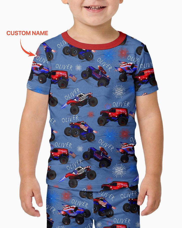 Zweiteiliges, kurzärmliges Pyjama-Set mit Marienkäfern