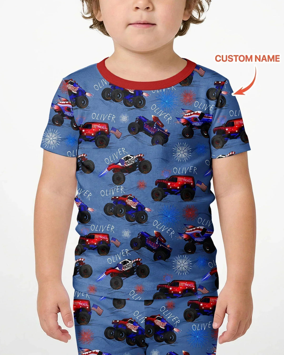 Zweiteiliges Pyjama-Set mit kurzen Ärmeln und Shorts im Sommer-Design