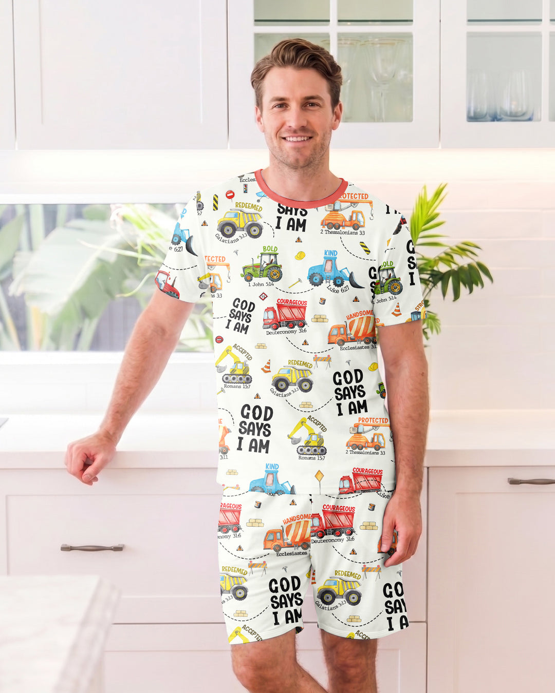 God Says I Am Men Short Sleeve Short Pajama Set