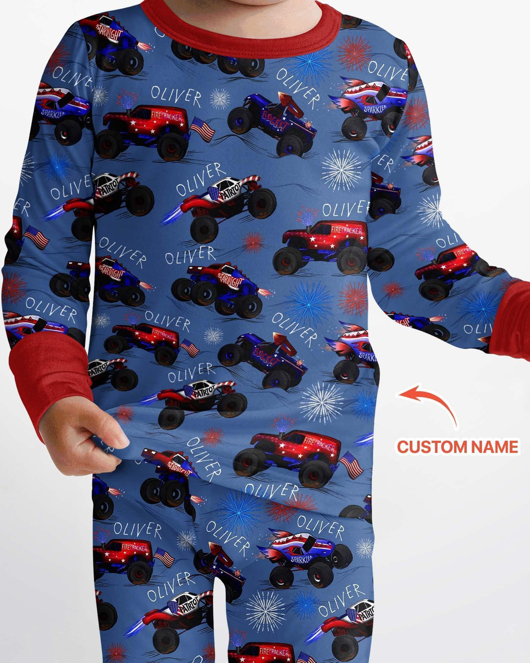 Zweiteiliges Langarm-Pyjama-Set mit Sommerfrüchten