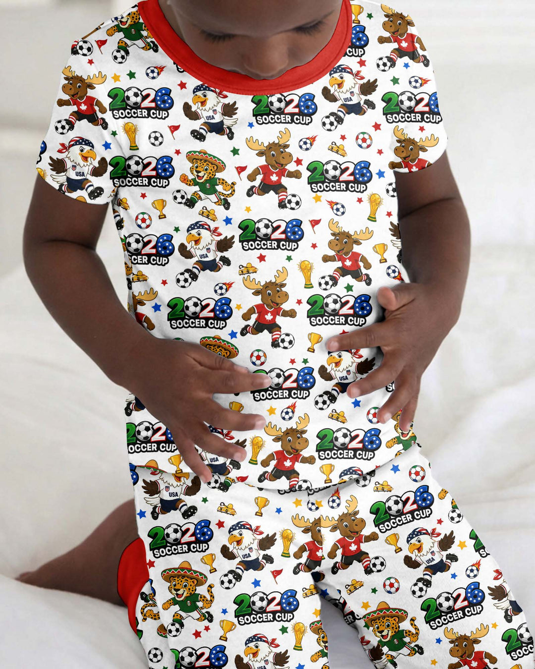 Zweiteiliges, kurzärmliges Pyjama-Set mit Marienkäfern