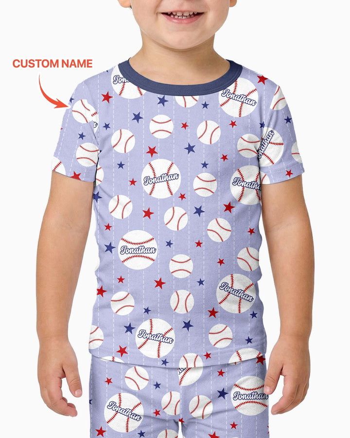 Custom Name Rookie of The Year Matching Bamboo Two Piece Short Sleeve Pajama Set