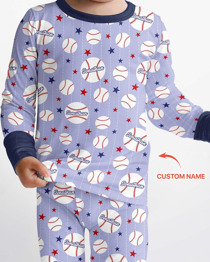Zweiteiliges Langarm-Pyjama-Set mit Sommerfrüchten
