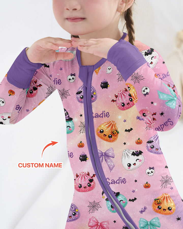 Custom Name Spooky Dumpling Bamboo Convertible Zippy
