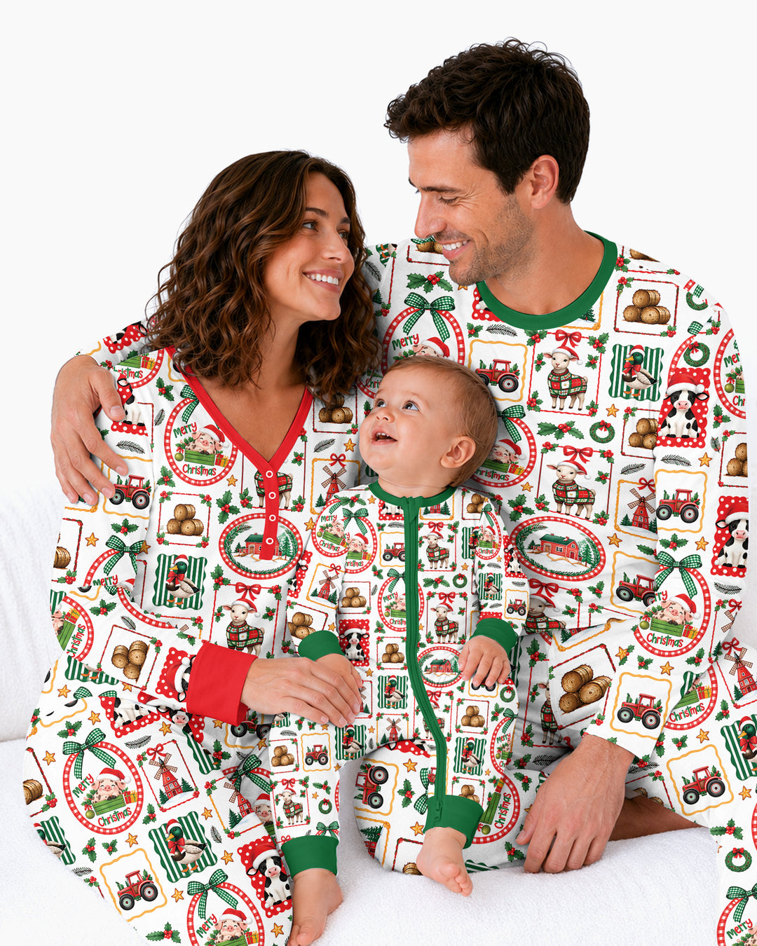 Christmas Farm Animals Bamboo Women Pajama Set