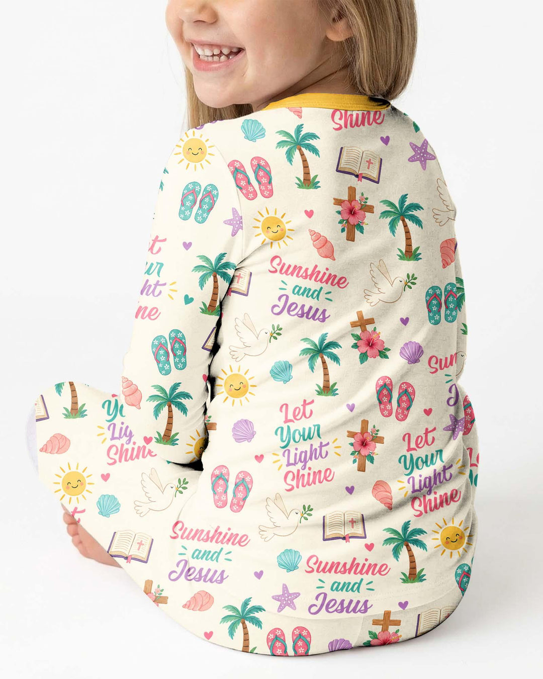Zweiteiliges Langarm-Pyjama-Set mit Sommerfrüchten