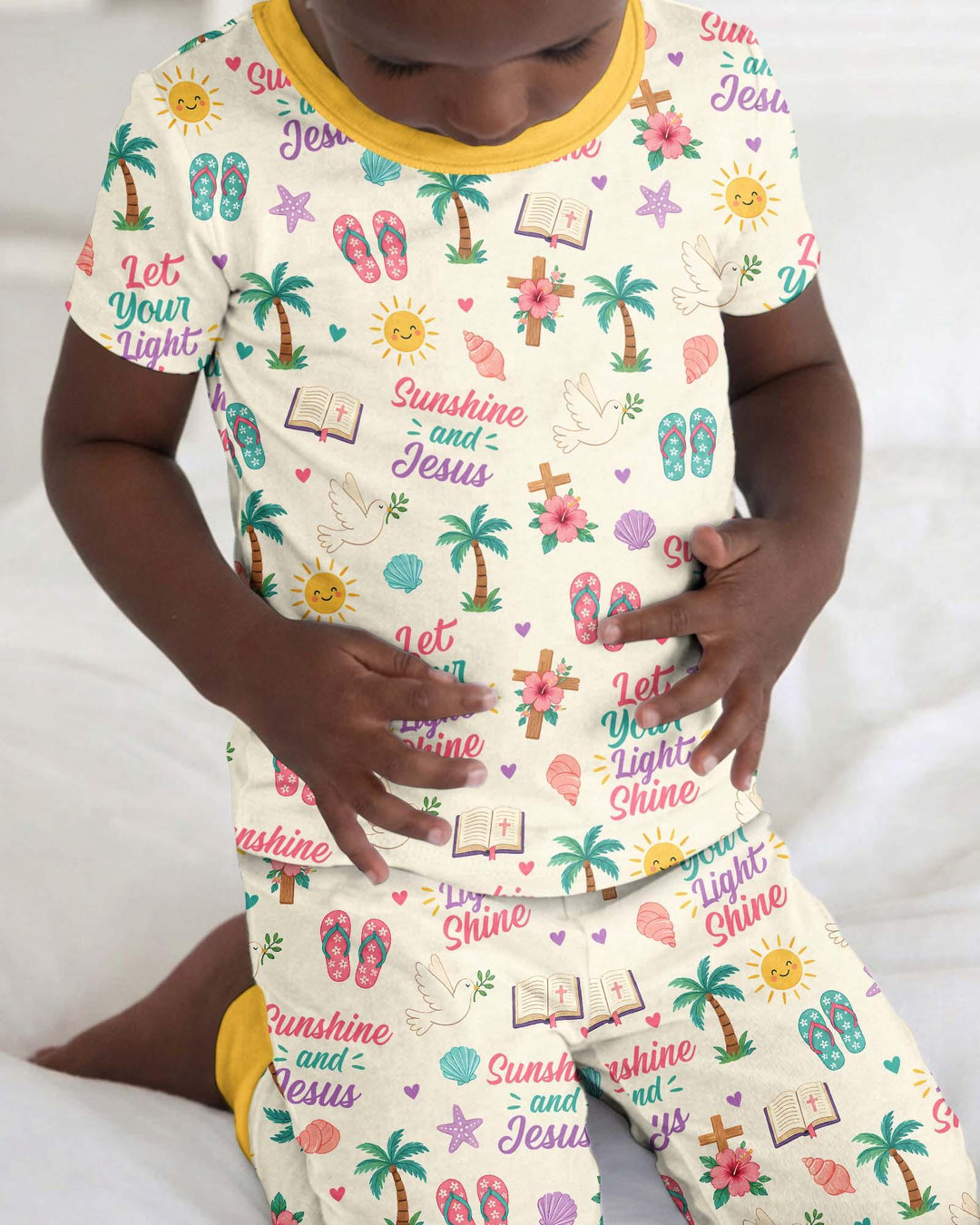 Zweiteiliges, kurzärmliges Pyjama-Set mit Marienkäfern