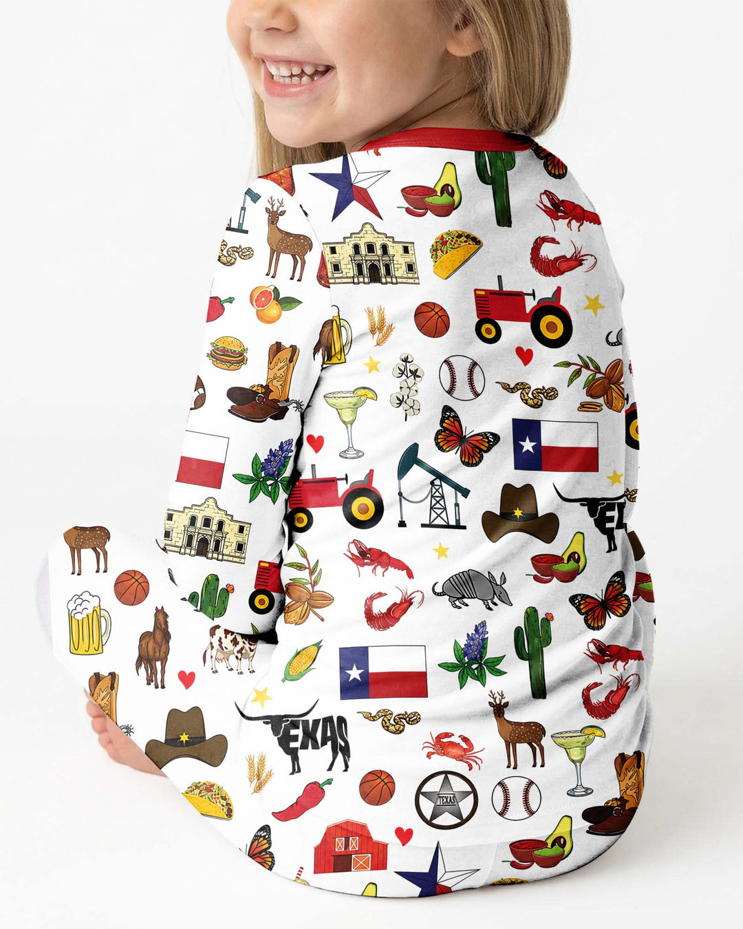 Texas Map Bamboo Two Piece Long Sleeve Pajama Set