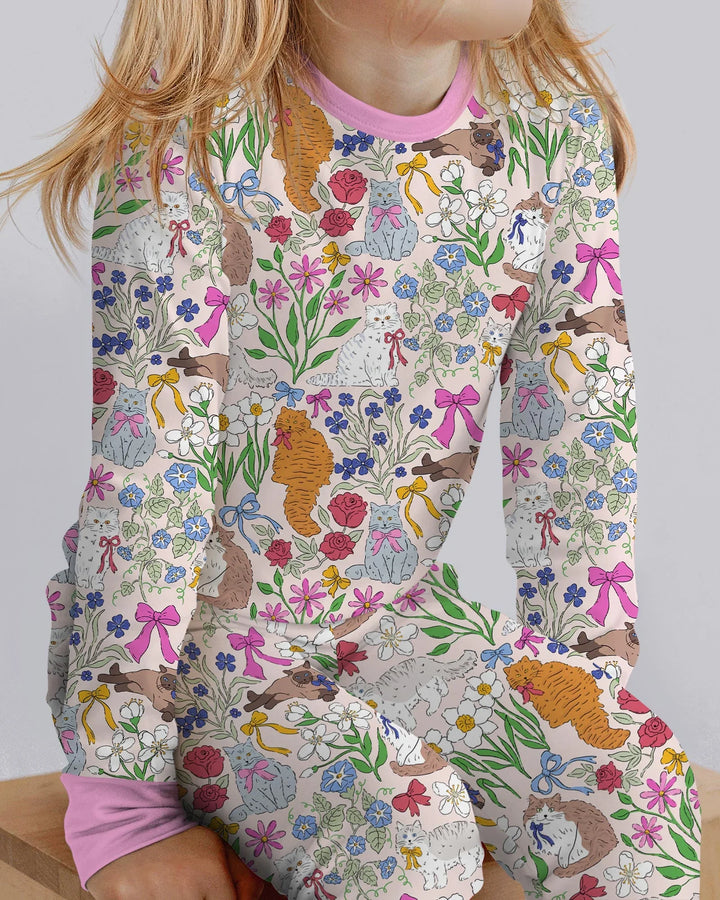 Zweiteiliges Langarm-Pyjama-Set mit Sommerfrüchten