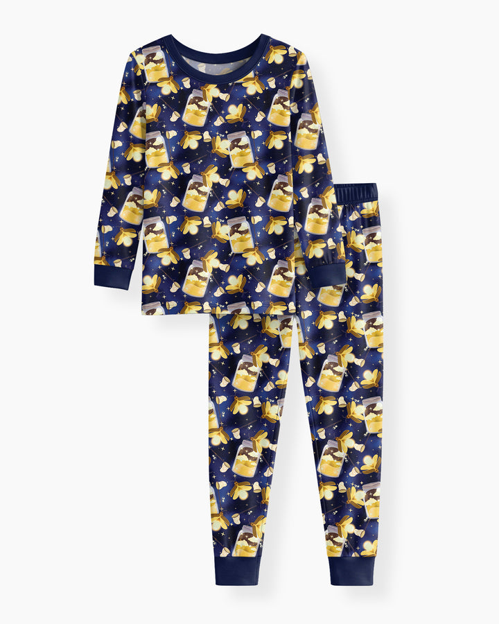 Starry Firefly Magic Family Matching Bamboo Two Piece Long Sleeve Pajama Set