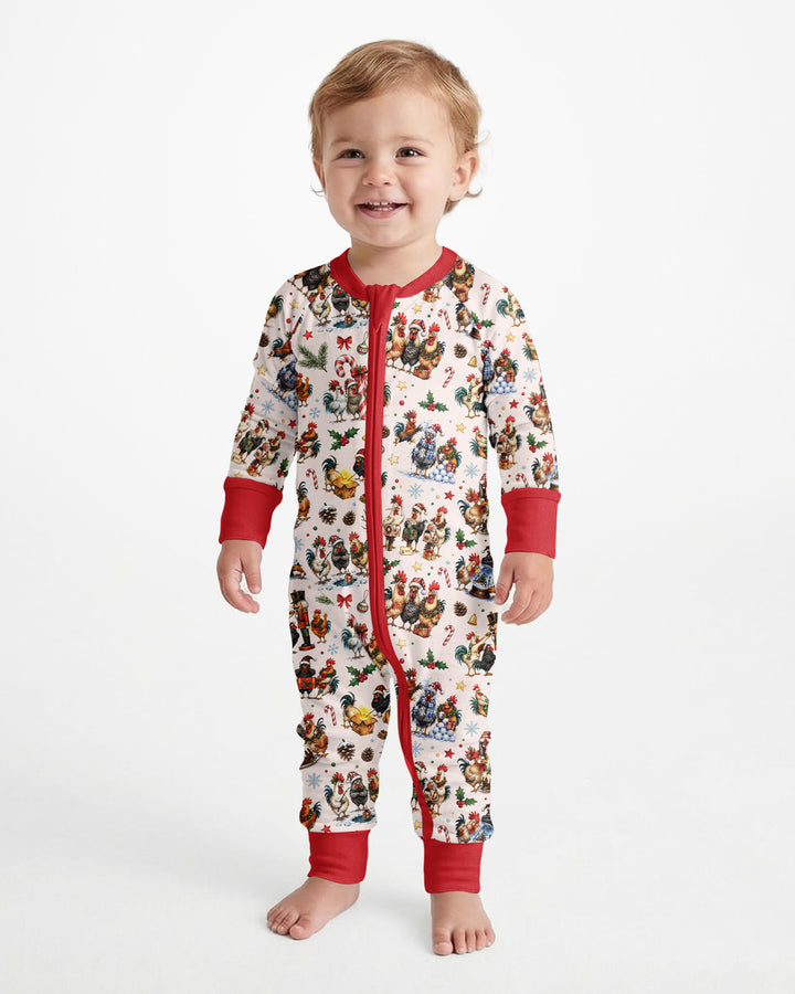 Funny Roosters On Christmas Bamboo Convertible Zippy