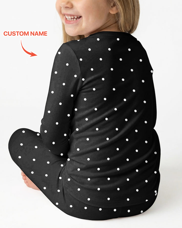 Custom Name Vintage Believe Santa Bamboo Two Piece Long Sleeve Pajama Set