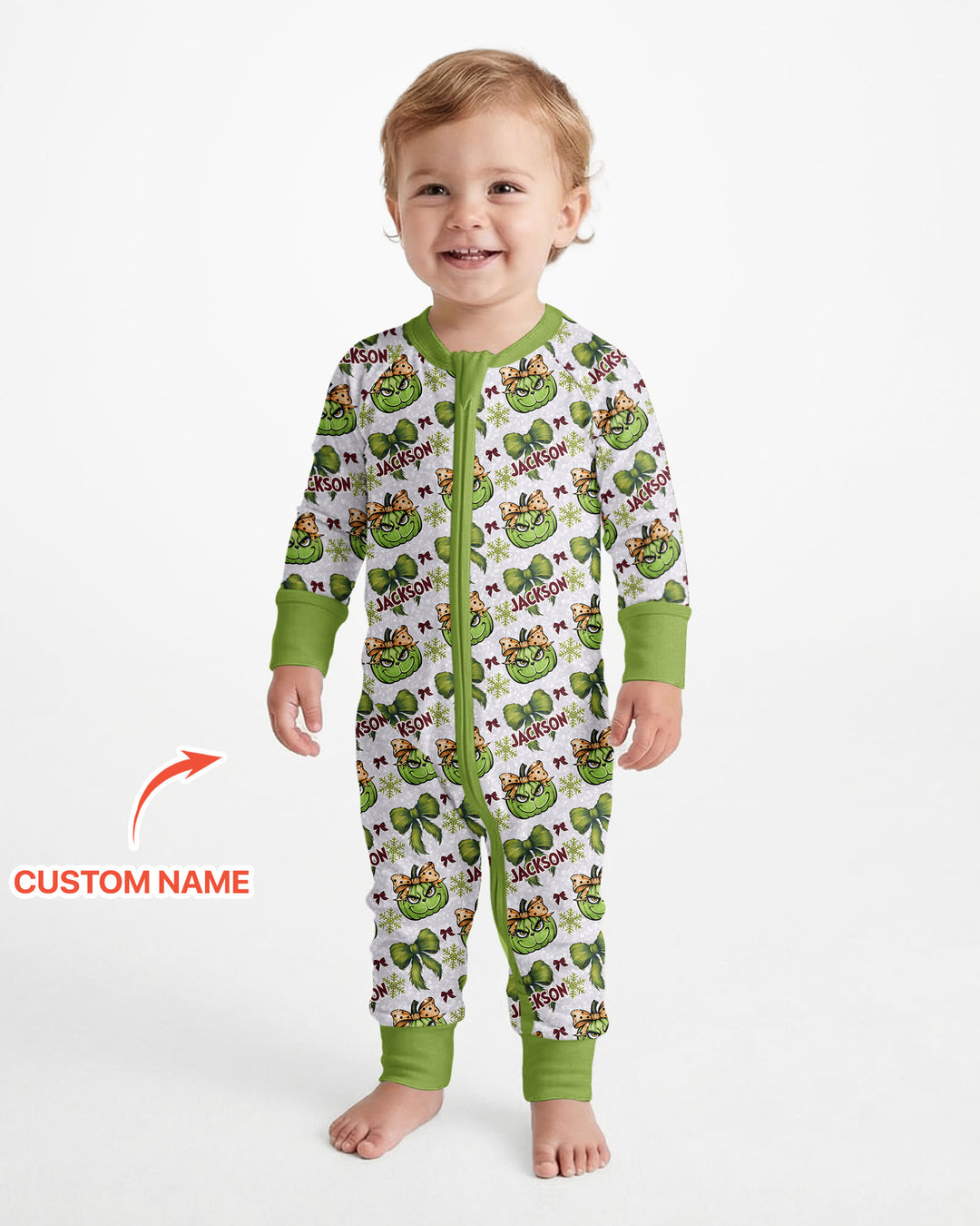 Custom Name Grumpy Green Christmas Bamboo Convertible Zippy