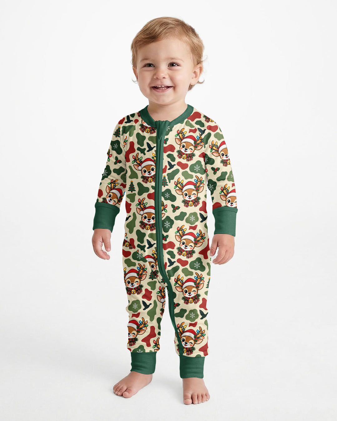 Christmas Deer Hunting Camo Bamboo Convertible Zippy