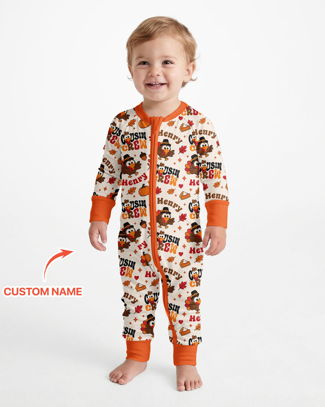 Personalized Cousin Crew Thanksgiving Bamboo Convertible Zippy