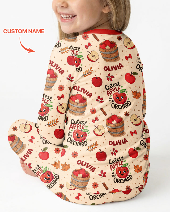 Cutest Apple In The Orchard Bamboo Two Piece Long Sleeve Pajama Set