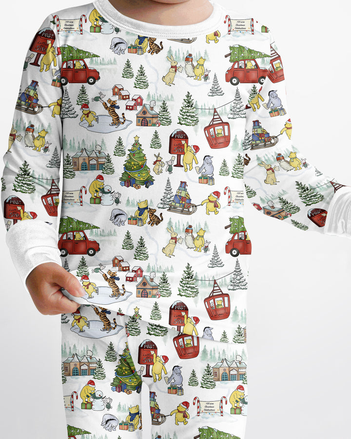 Holiday Village Friends Bamboo Two Piece Long Sleeve Pajama Set