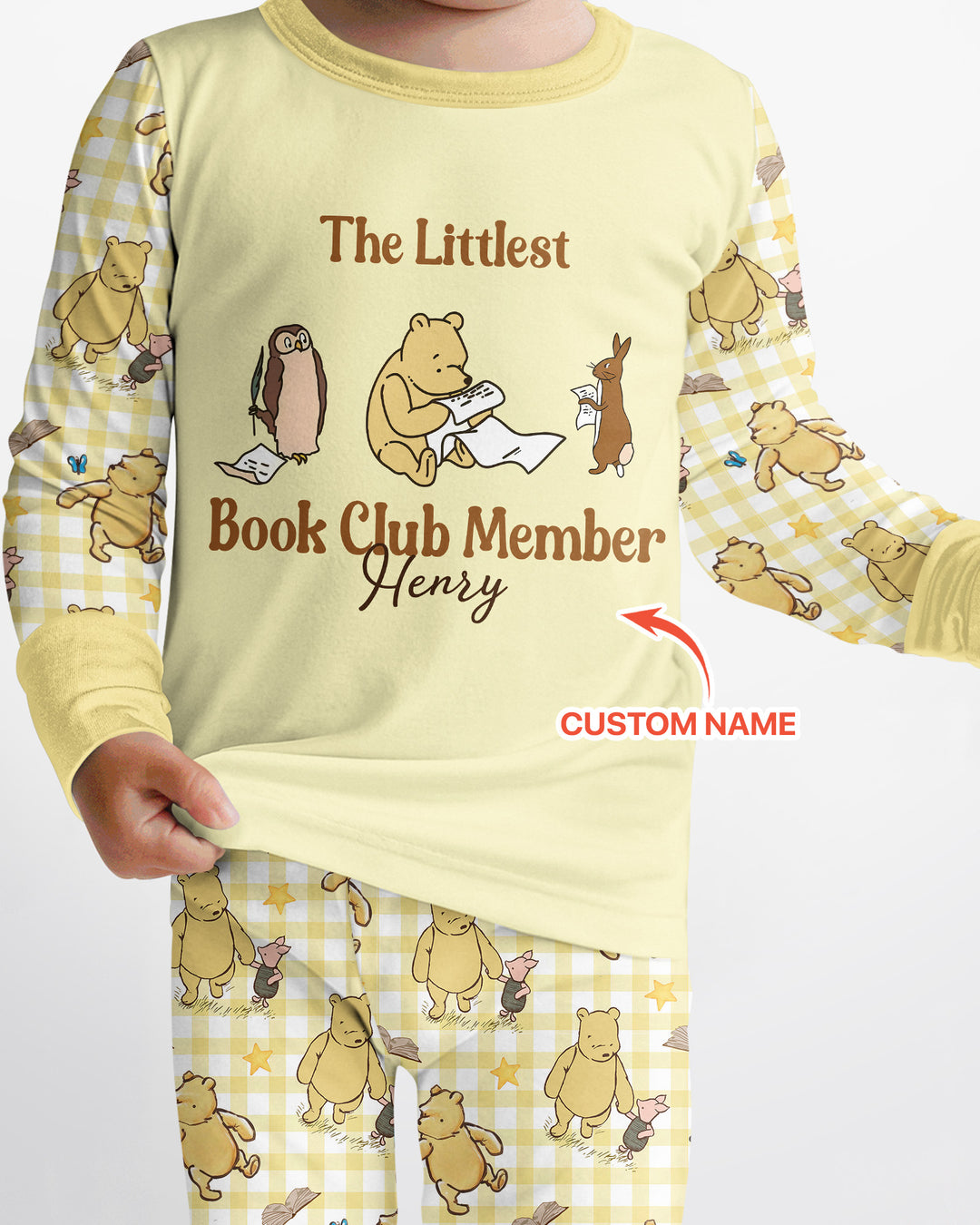 Custom Name Littlest Book Club Member Bamboo Two Piece Long Sleeve Pajama Set