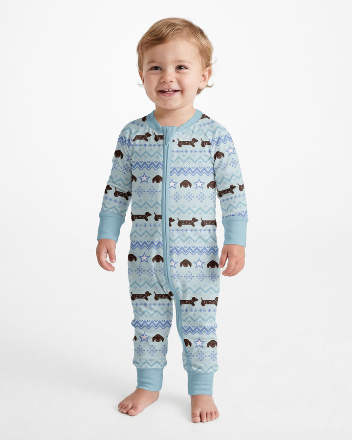 Dachshund Winter Fair Isle Bamboo Convertible Zippy