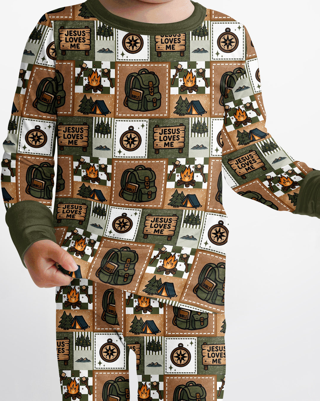 Zweiteiliges Langarm-Pyjama-Set mit Sommerfrüchten