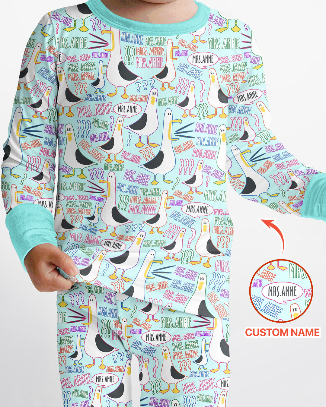 Teacher Teacher Teacher Funny Seagull Bamboo Two Piece Long Sleeve Pajama Set