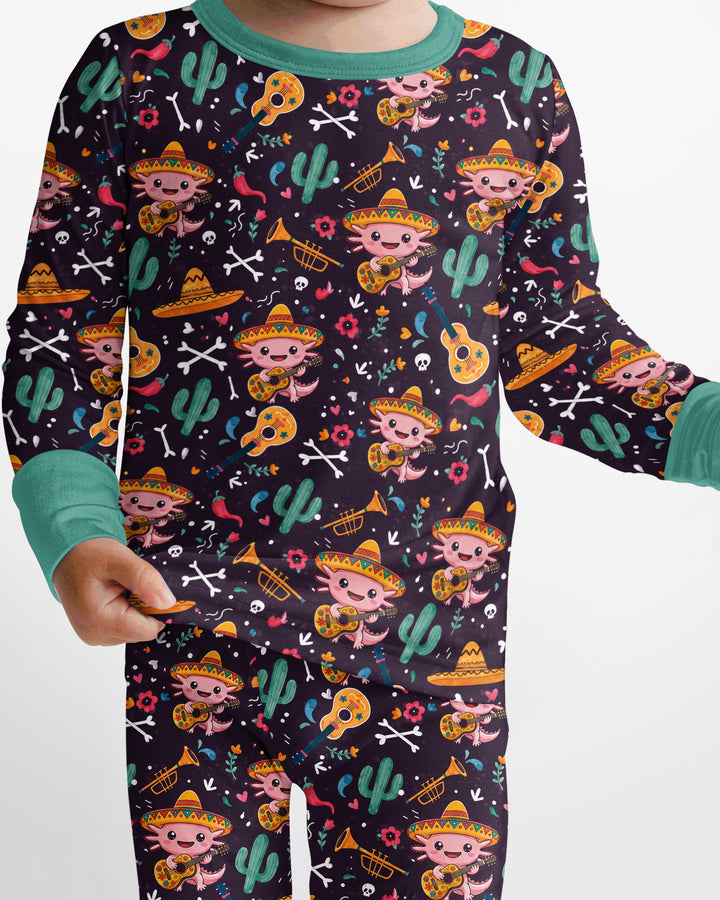 Axolotl Fiesta Bamboo Two Piece Long Sleeve Pajama Set