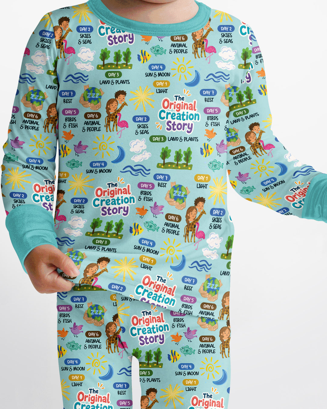 Zweiteiliges Langarm-Pyjama-Set mit Sommerfrüchten