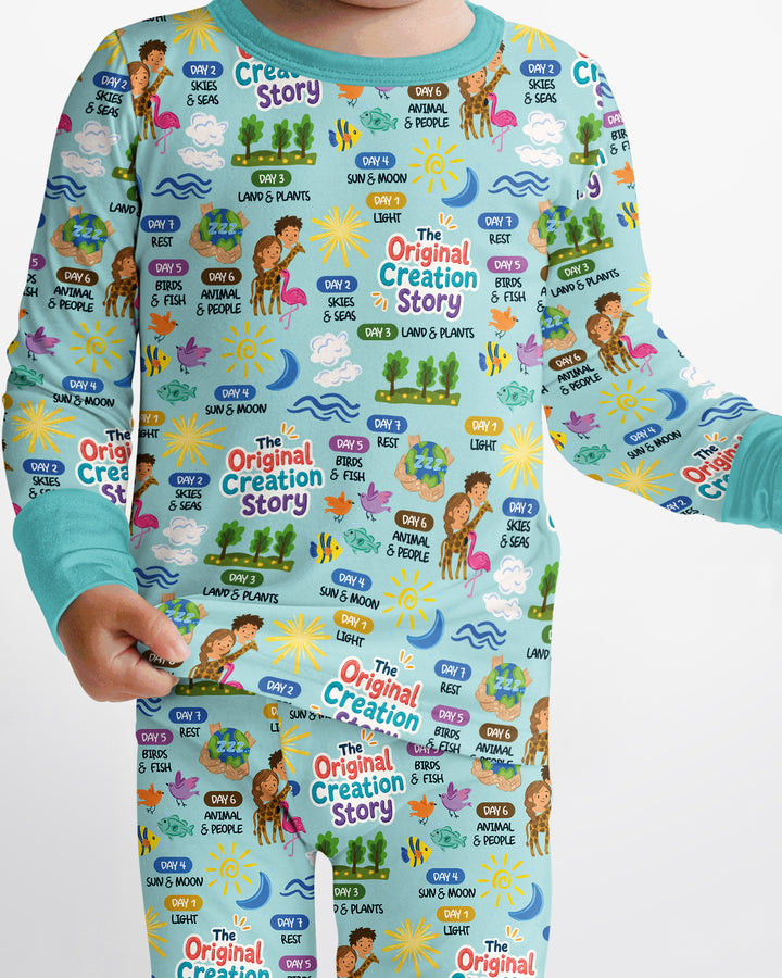 Zweiteiliges Langarm-Pyjama-Set mit Sommerfrüchten
