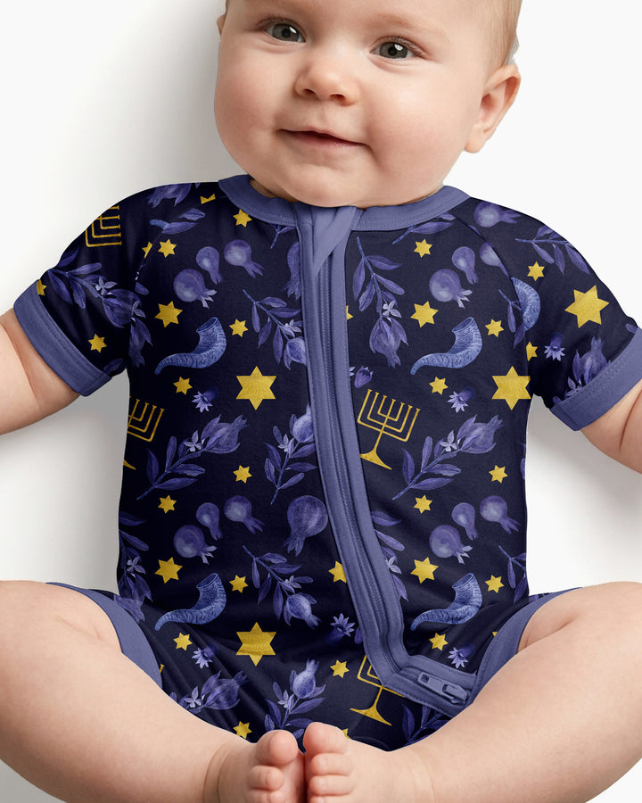 Rosh Hashanah Night Family Matching Bamboo Shorty Zippy