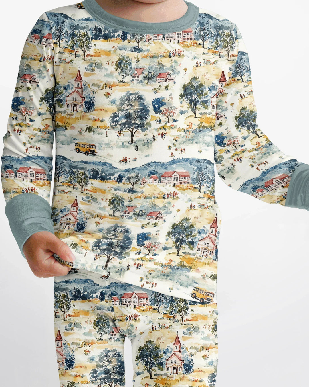 Zweiteiliges Langarm-Pyjama-Set mit Sommerfrüchten