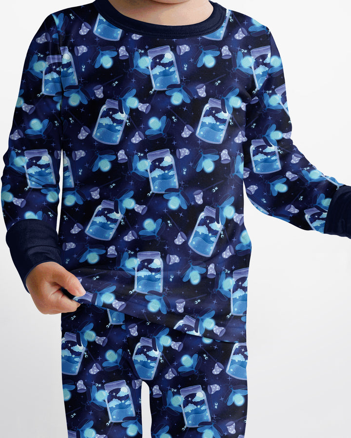 Starry Firefly Magic Family Matching Bamboo Two Piece Long Sleeve Pajama Set