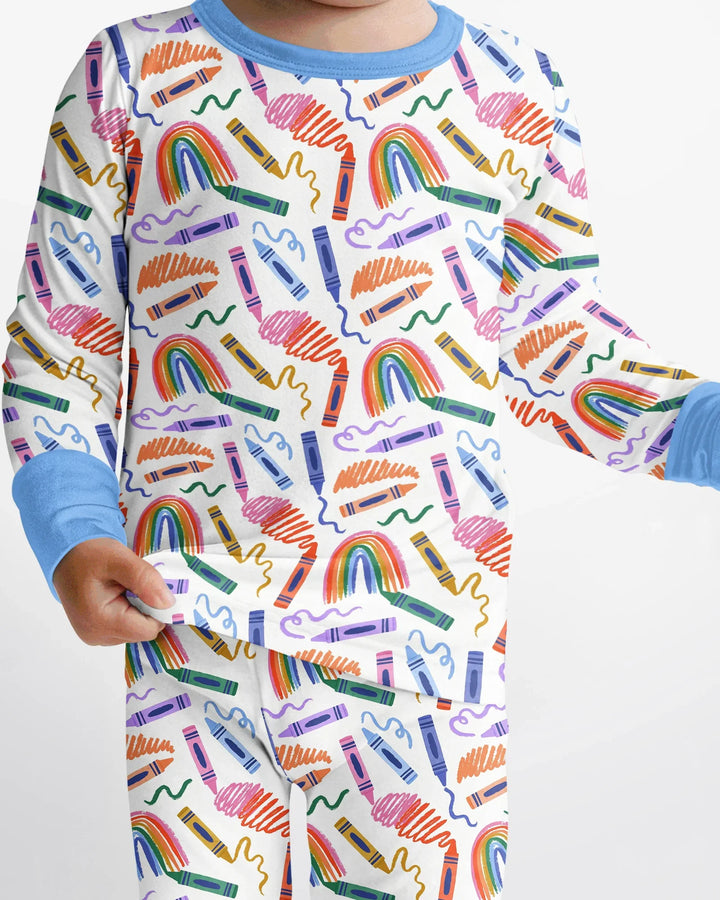 Zweiteiliges Langarm-Pyjama-Set mit Sommerfrüchten