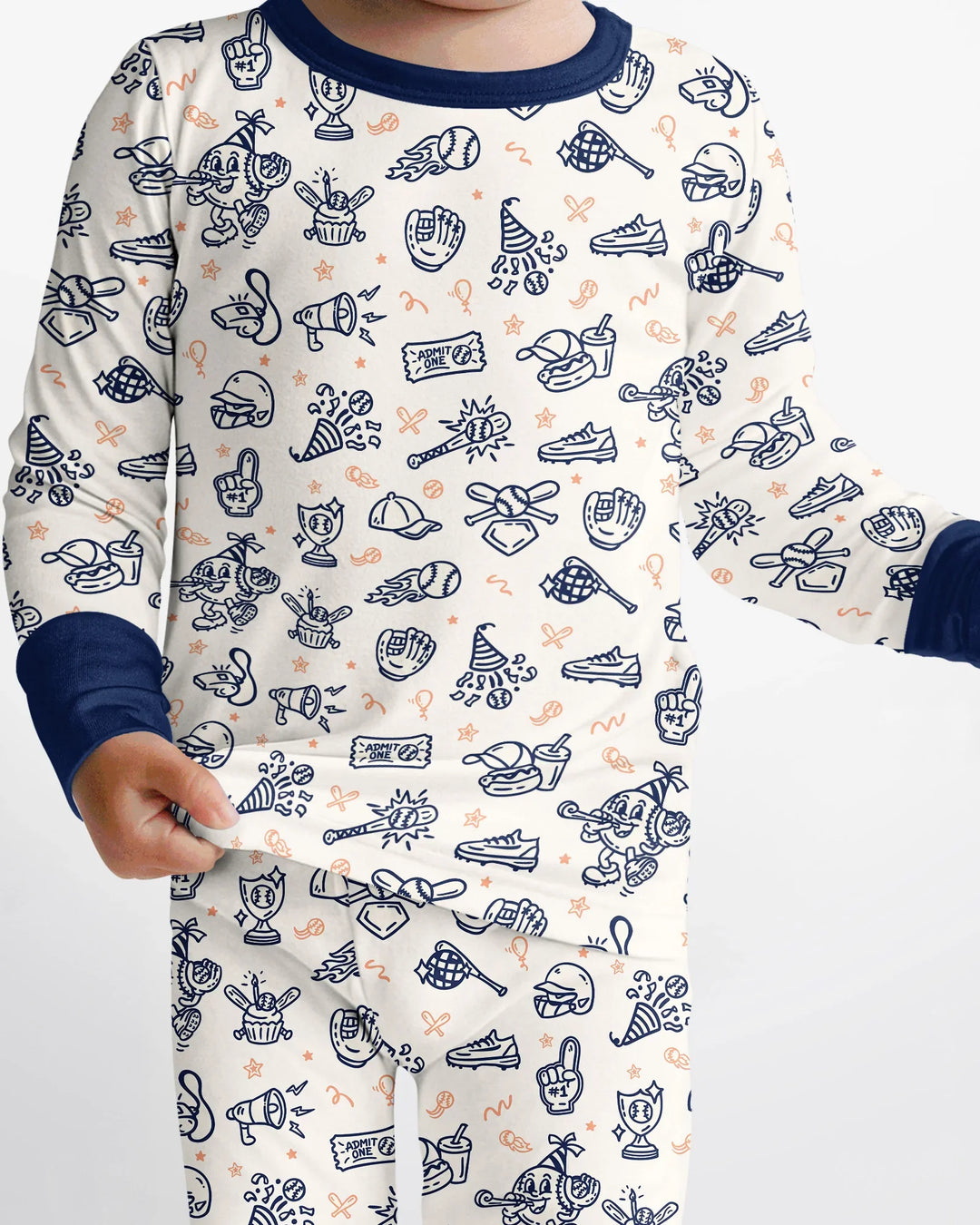 Zweiteiliges Langarm-Pyjama-Set mit Sommerfrüchten