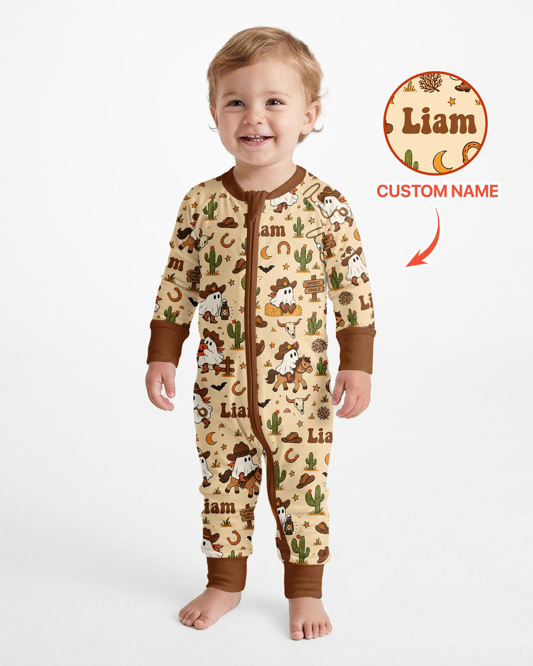 Cowboy Ghost Western Halloween Bamboo Convertible Zippy