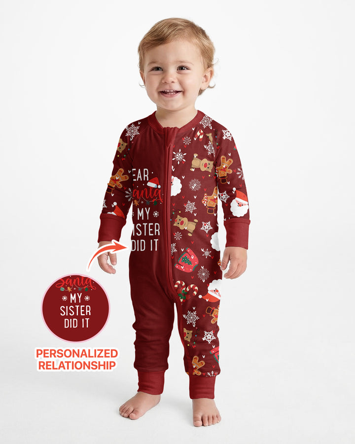 Personalized Dear Santa My Sister/Brother Did It Bamboo Convertible Zippy