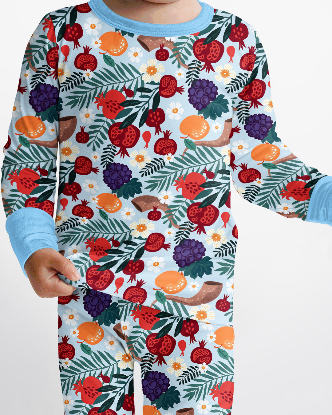 Zweiteiliges Langarm-Pyjama-Set mit Sommerfrüchten