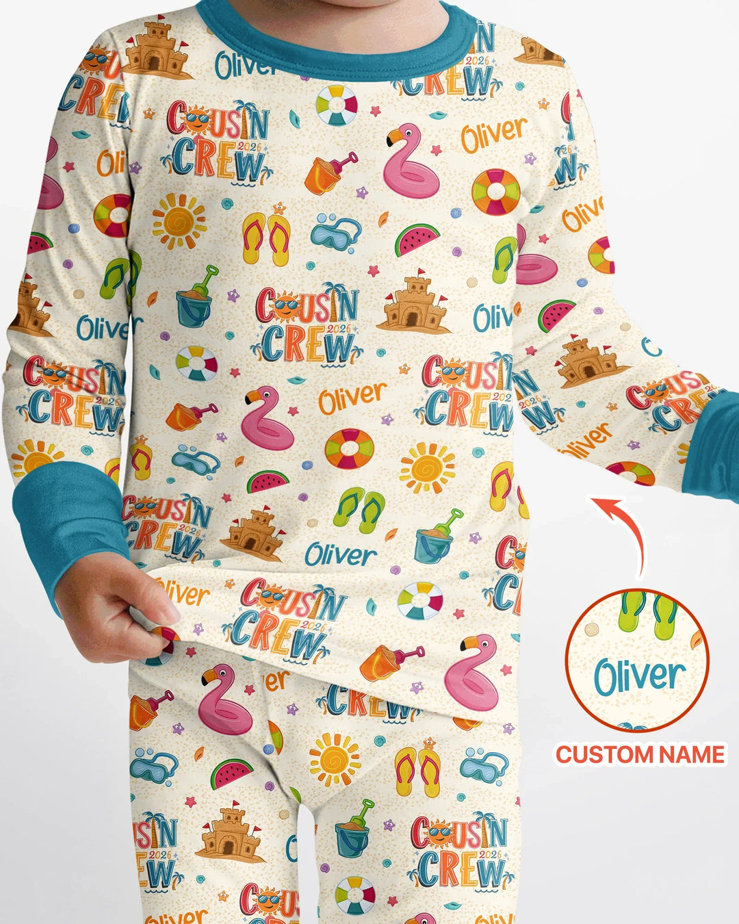 Zweiteiliges Langarm-Pyjama-Set mit Sommerfrüchten