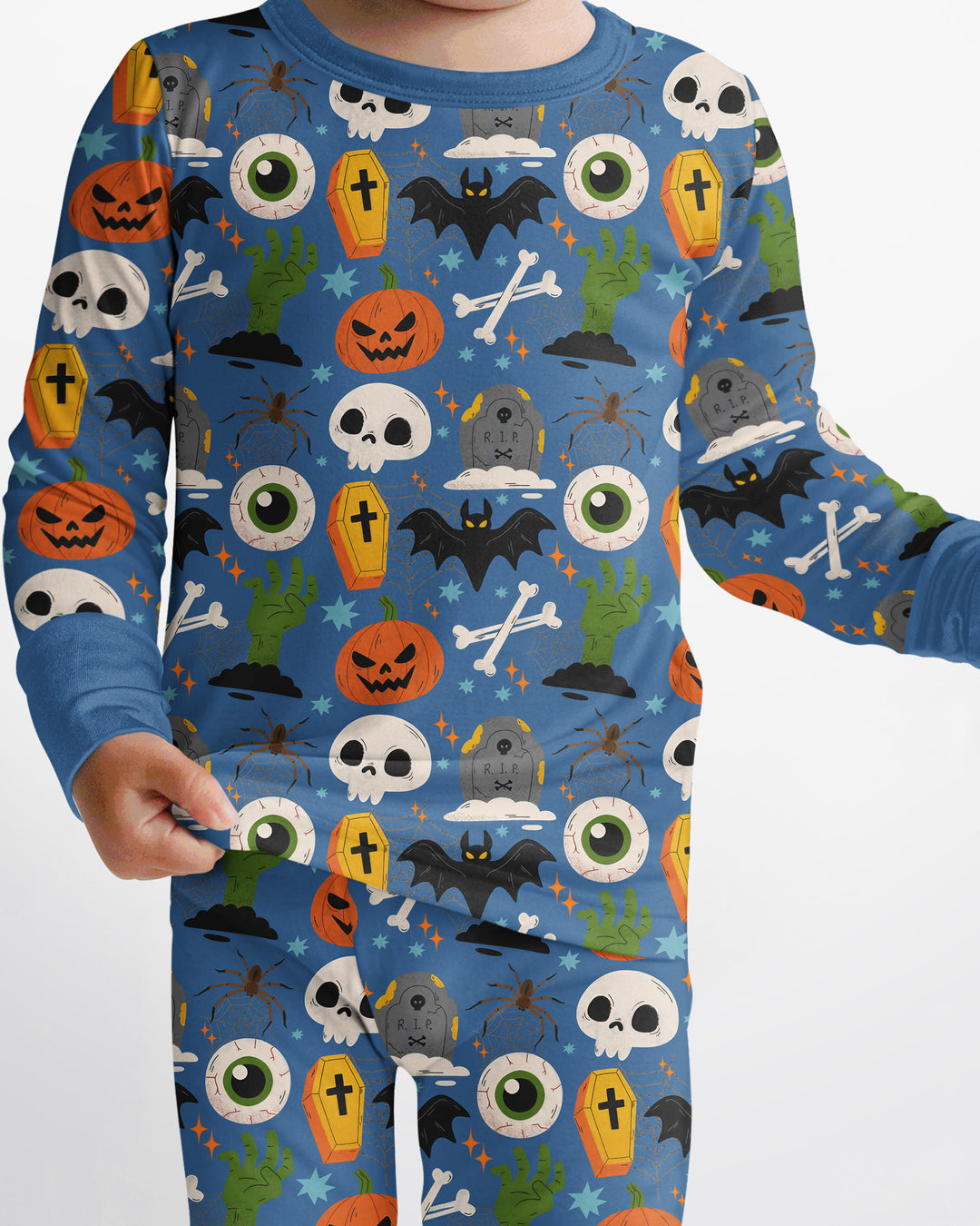 Little Monsters Bamboo Two Piece Long Sleeve Pajama Set For Halloween
