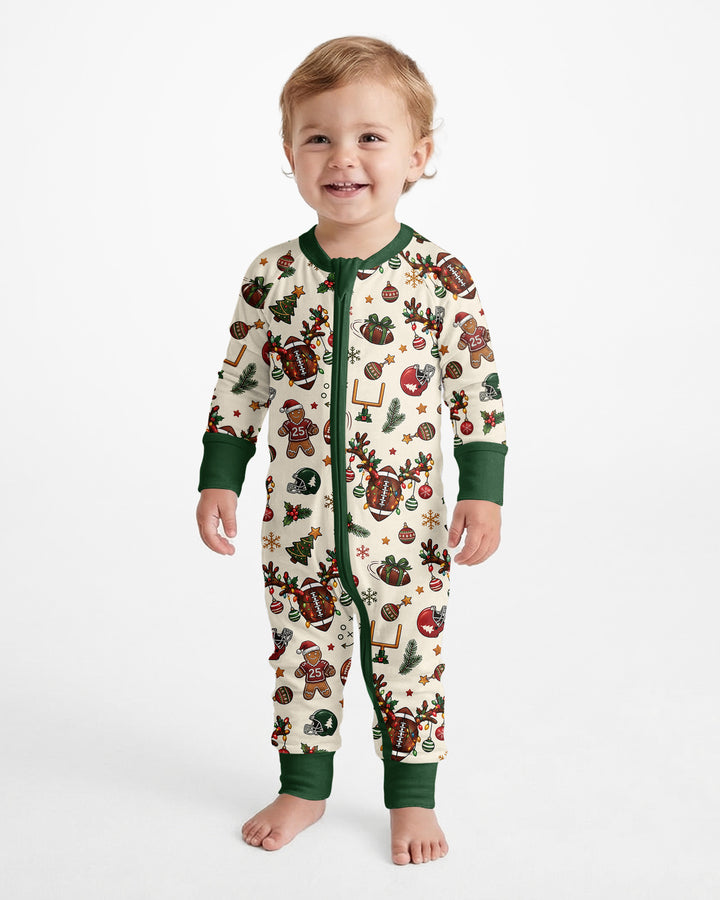 Football Christmas Merry Kickmas Bamboo Convertible Zippy