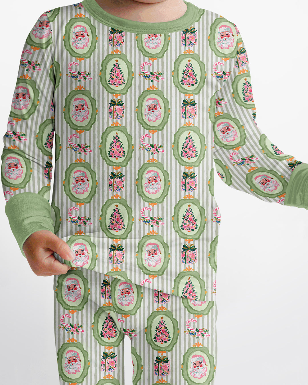 Vintage Christmas Keepsake  Bamboo Two Piece Long Sleeve Pajama Set