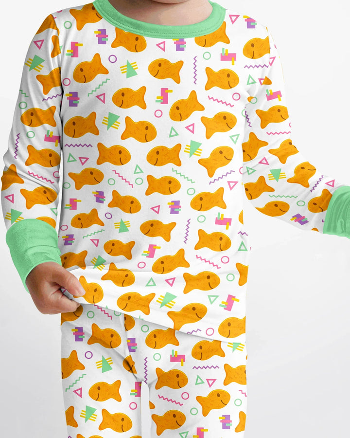 Zweiteiliges Langarm-Pyjama-Set mit Sommerfrüchten