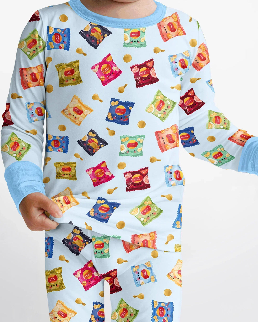 Zweiteiliges Langarm-Pyjama-Set mit Sommerfrüchten