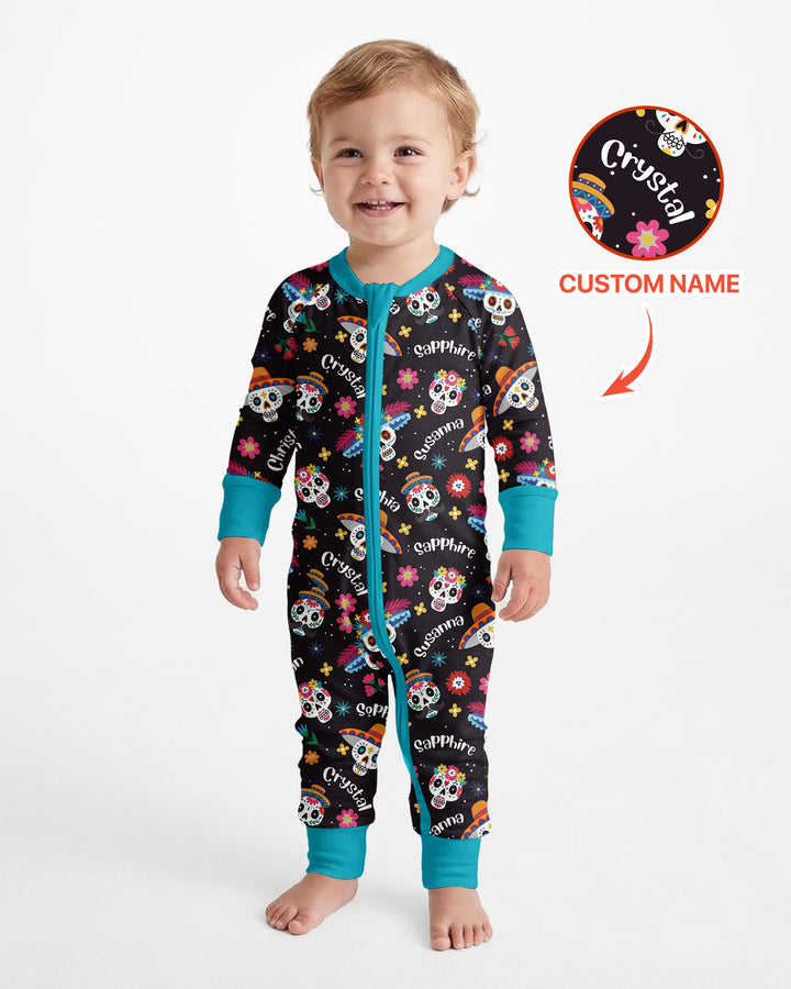 Custom Name Dia De Los Muertos Bamboo Convertible Zippy