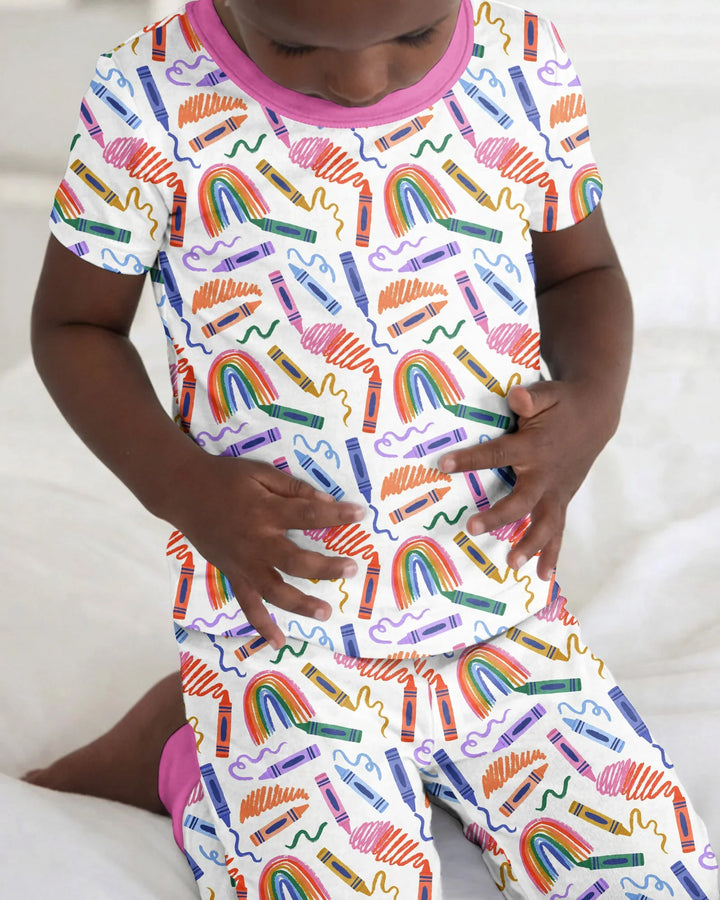 Zweiteiliges, kurzärmliges Pyjama-Set mit Marienkäfern
